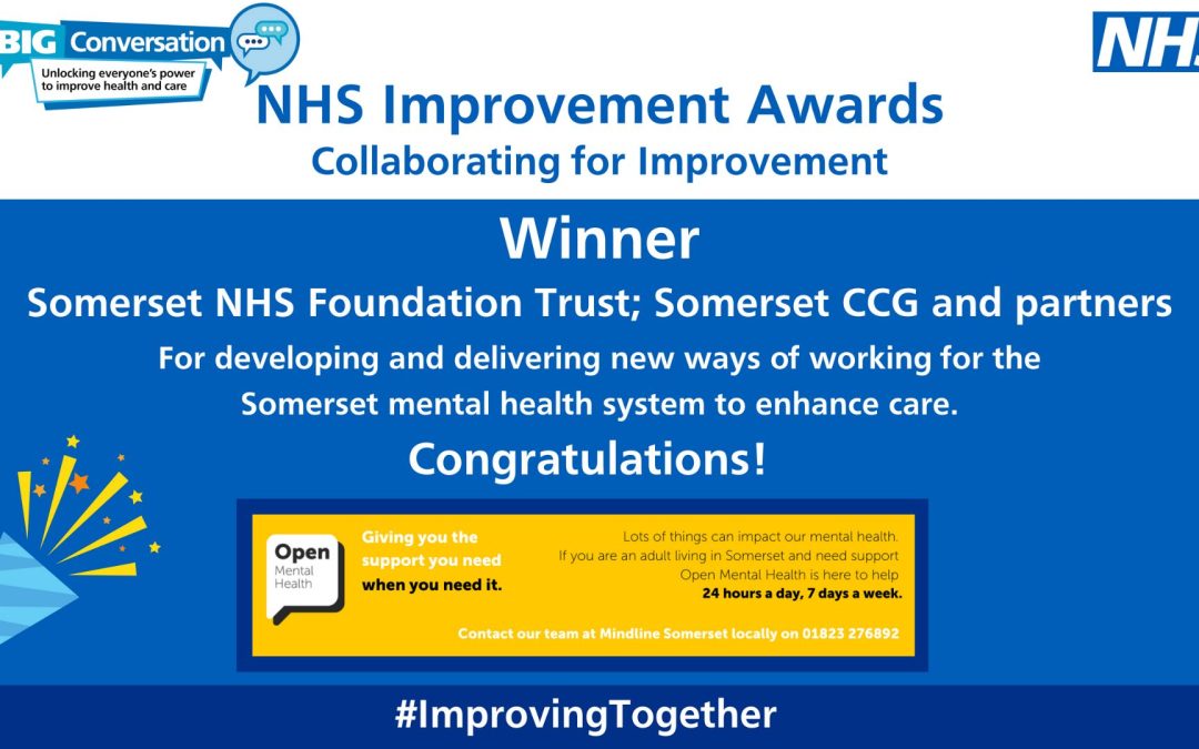 Open Mental Health Awarded NHS Improvement Award for Collaboration