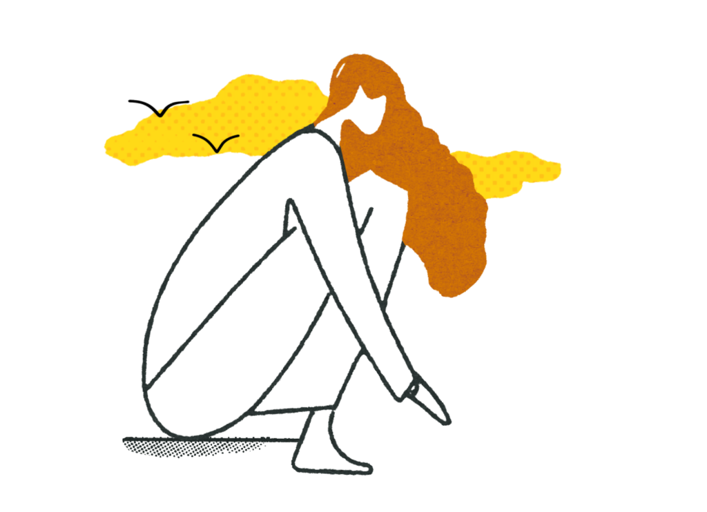 Illustration of girl sitting